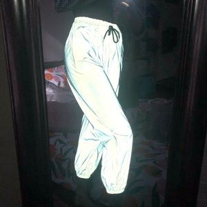 Holographic reflective track pants / joggers